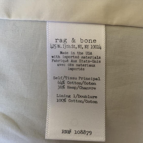 rag&bone NY navy cotton/hemp US made shawl collar single button boxy blazer EUC - Picture 8 of 8